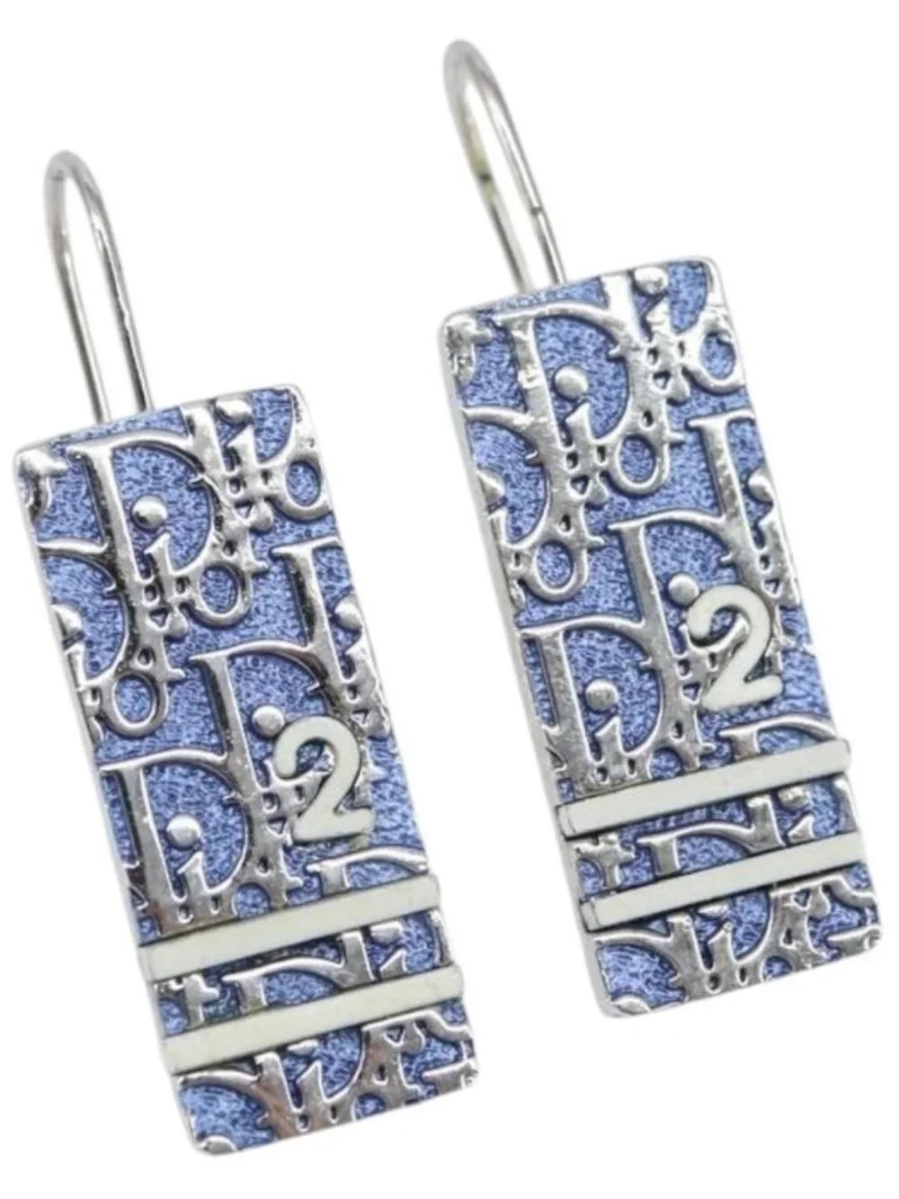 Christian Dior Pierce Earring metal Blue Auth yk20067
